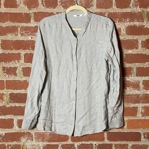 Medium grey Uniqlo rayon blouse